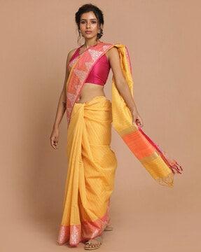 checked banarasi saree