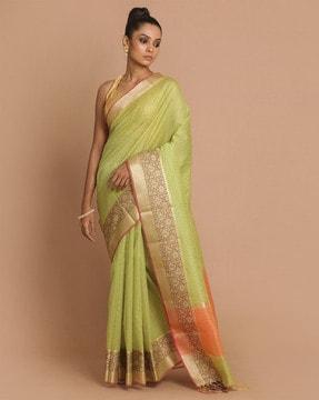 checked banarasi saree