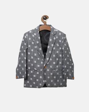 checked blazer with notched lapel