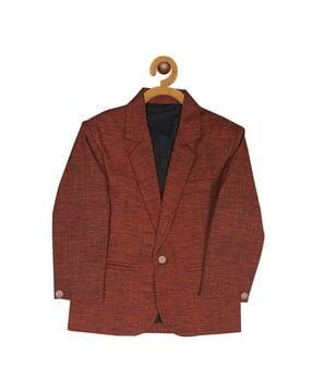 checked blazer with notched lapel
