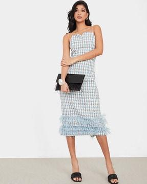 checked bodycon dress