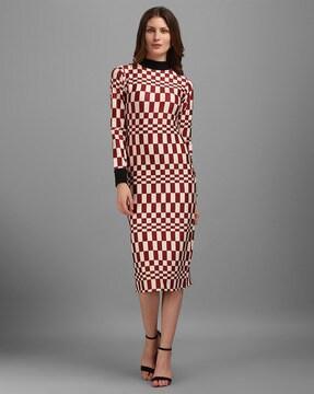 checked bodycon dress