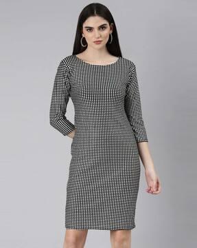 checked bodycon dress