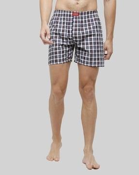 checked boxer with elasticated waist