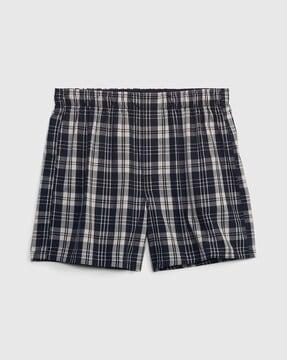 checked boxer with elasticated waist