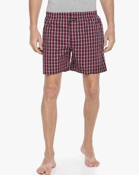 checked boxers with drawstring waist