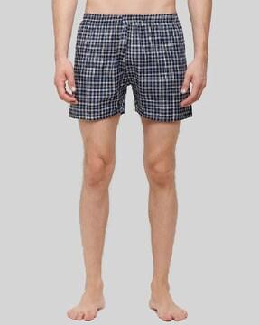 checked boxers with elasticated waist