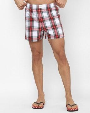 checked boxers with elasticated waistband