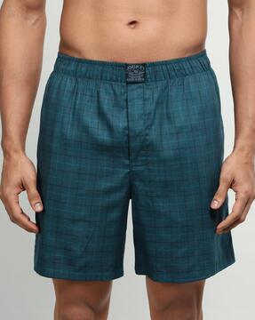 checked boxers with elasticated waistband