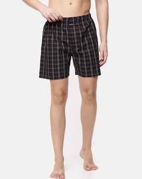 checked boxers with elasticated waistband