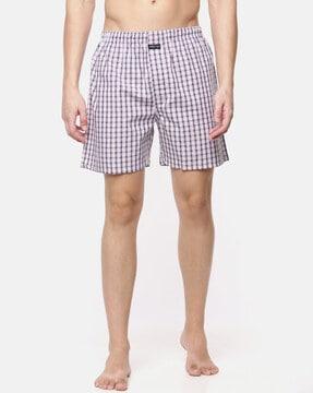 checked boxers with elasticated waistband