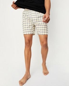checked boxers with elasticated waistband