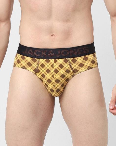 checked briefs with elasticated waistband