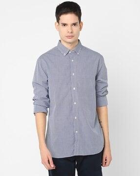 checked button-down shirt