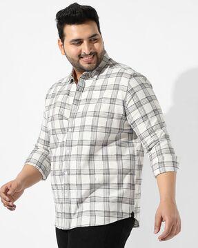 checked button-down shirt