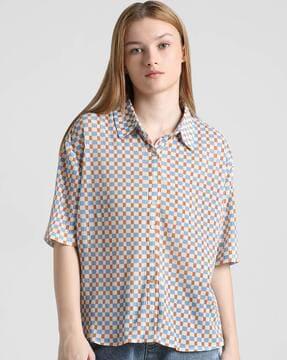 checked button-down shirt