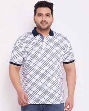 checked collar-neck polo t-shirt