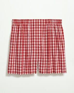 checked cotton boxers