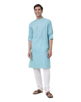 checked cotton long kurta