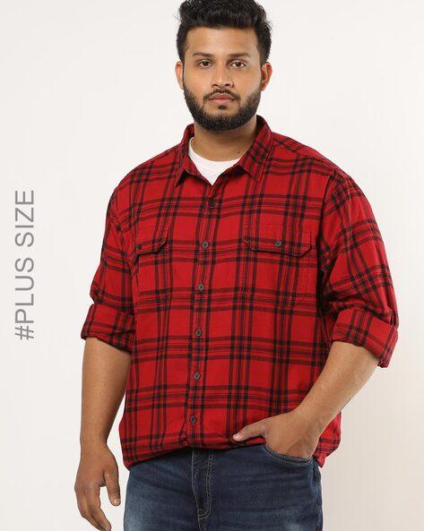 checked cotton shirt with flap pockets