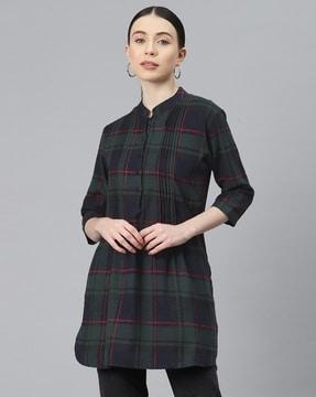 checked cotton tunic