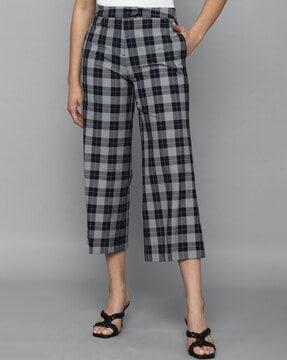 checked culottes with insert pockets