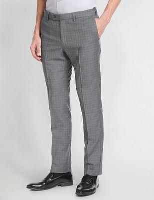 checked dobby formal trousers