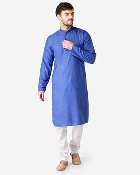 checked full sleeves long kurta