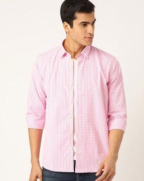 checked full sleeves shacket shirt