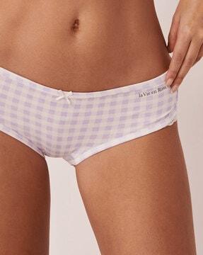 checked hipster panties