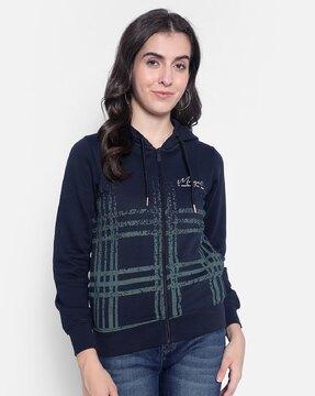 checked hooded sweatshirt