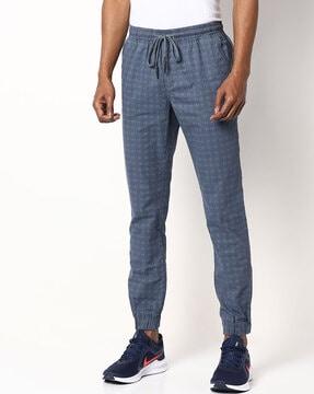 checked joggers with insert pockets