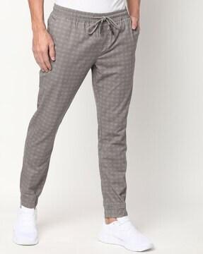 checked joggers with insert pockets