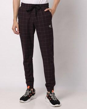 checked joggers with insert pockets