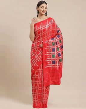 checked kanjeevaram saree