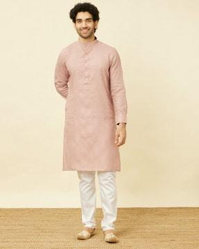 checked kurta with insert pocket