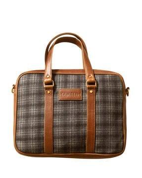 checked laptop handbag