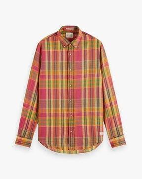 checked light weight voile shirt