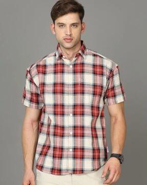 checked loose fit shirt