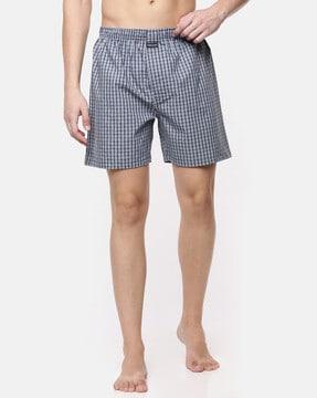 checked mid-rise boxers