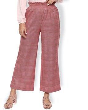 checked mid-rise culottes