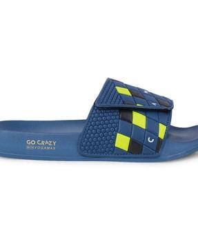 checked open-toe slides