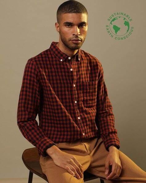 checked organic cotton shirt