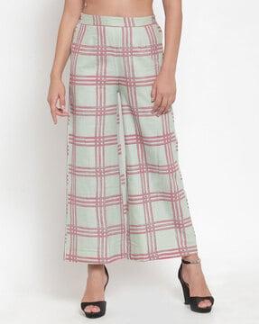 checked palazzo pants