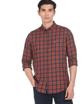 checked patch pocket shirt