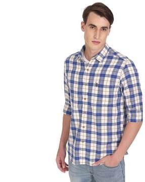 checked patch pocket shirt