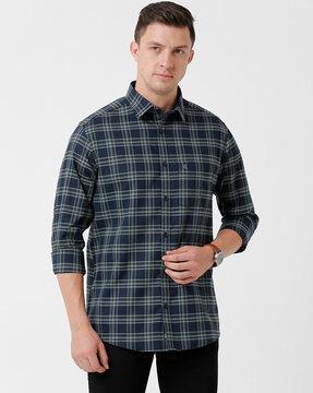 checked patch-pocket shirt