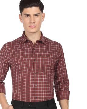 checked patch-pocket shirt