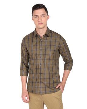 checked patch-pocket shirt