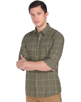 checked patch pocket shirt